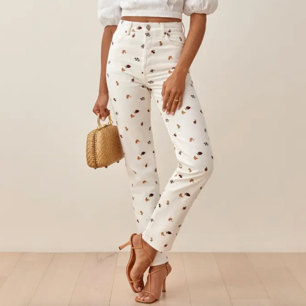 Reformation Cynthia High Rise Fruit Loop Jeans